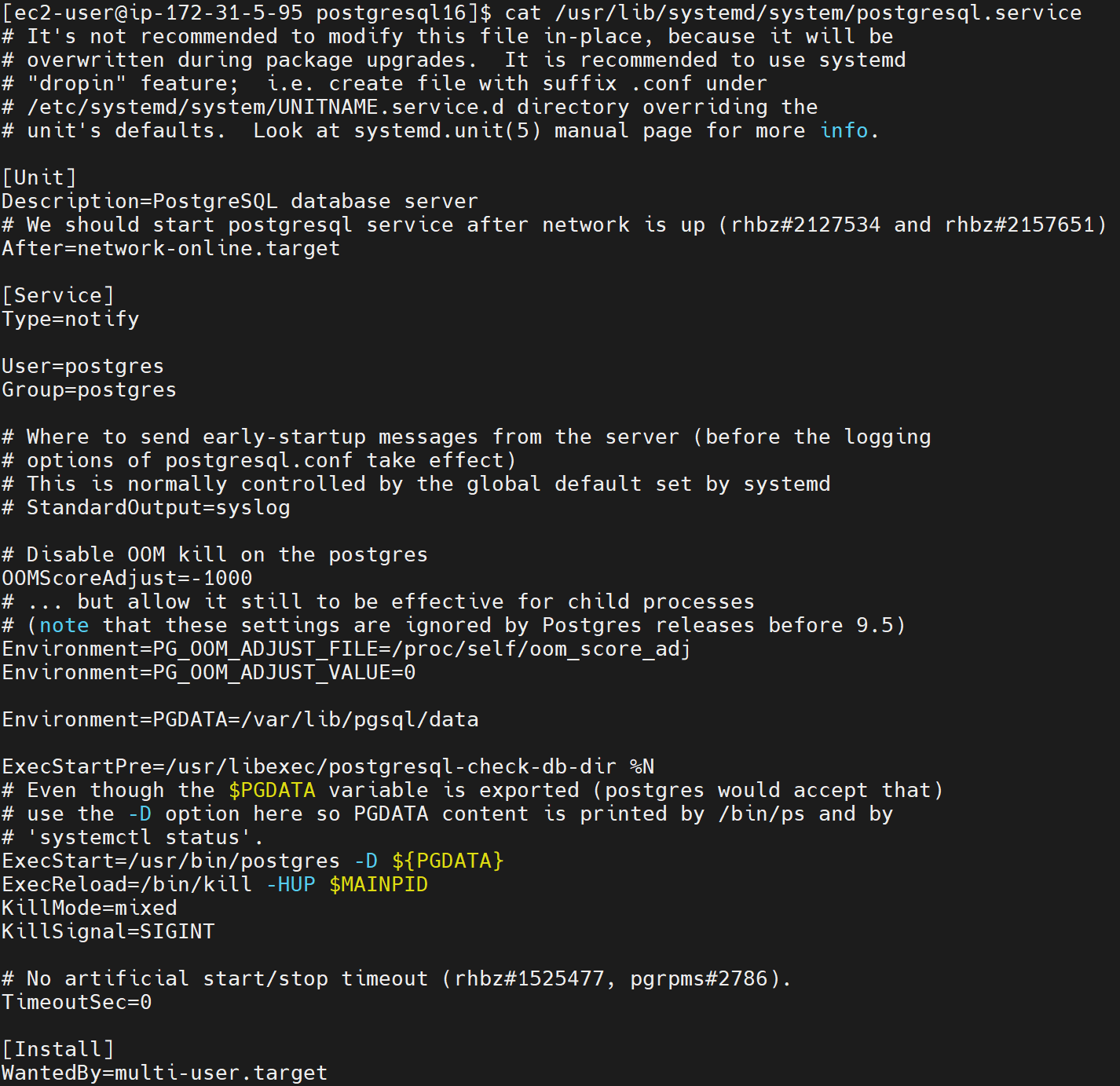 postgresql 설치하기 (AWS, Amazon Linux, dnf, yum)