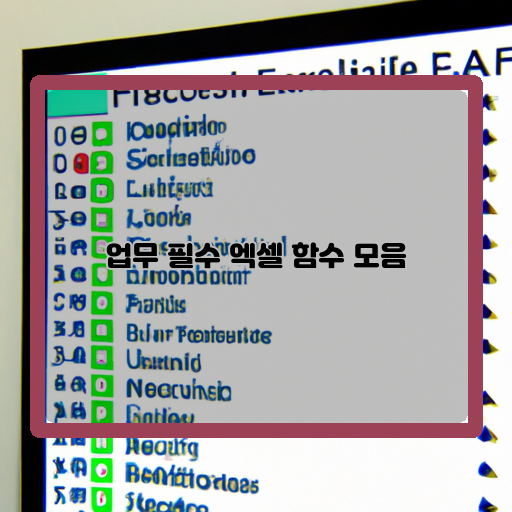 - 업무 처리-- 필수-- 엑셀 함수