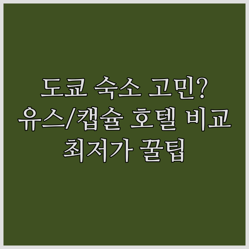 도쿄 숙박 고민 끝내기.. 유스호텔 