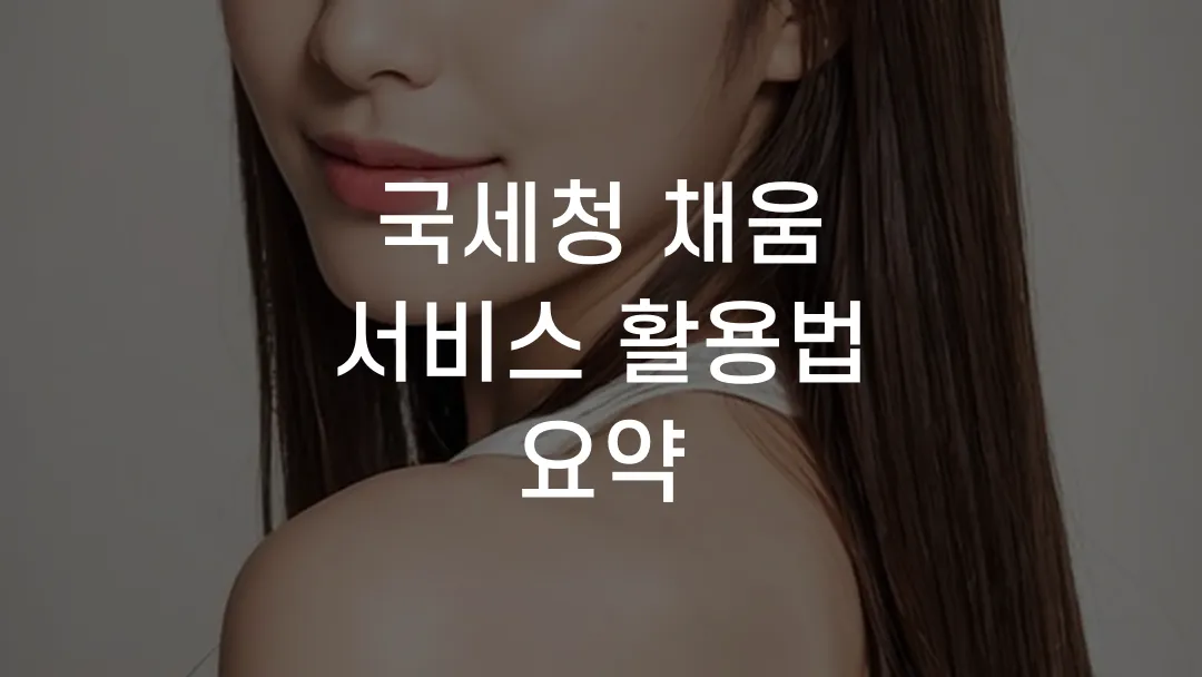 국세청 채움 서비스 활용법 요약