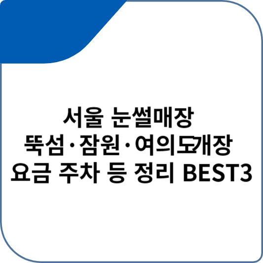 서울 눈썰매장 뚝섬&middot;잠원&middot;여의도 개장 요금 주차 등 정리 BEST3