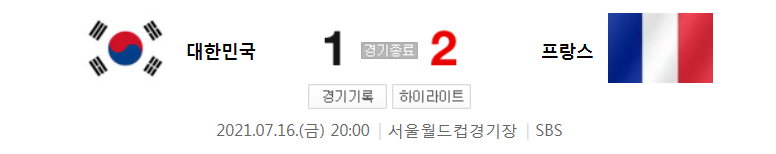  (올림픽 축구 대표팀 친선 경기) 대한민국 (1) 대 프랑스 (2) 경기 하이라이트