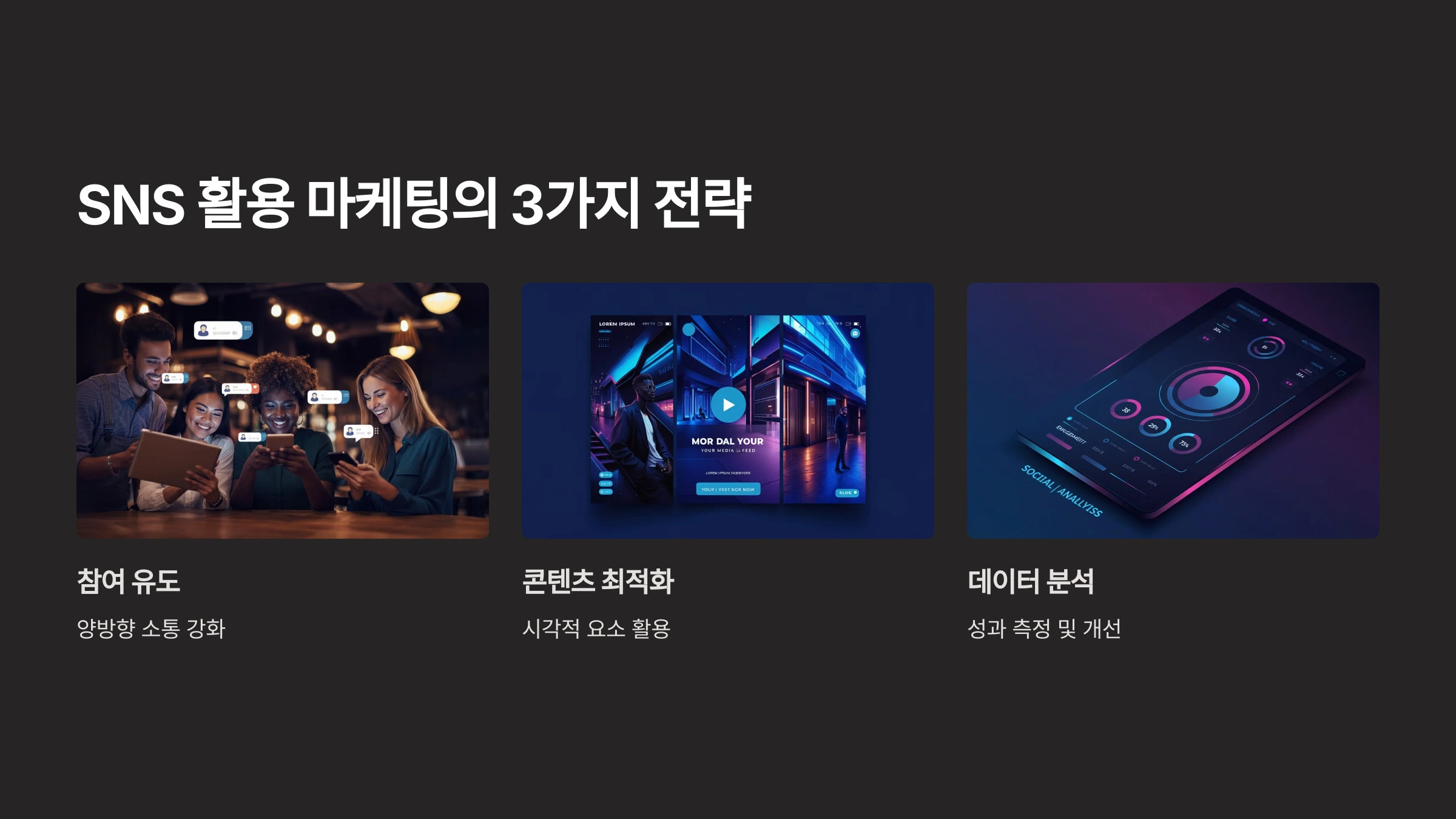 SNS 활용 마케팅의 3가지 전략