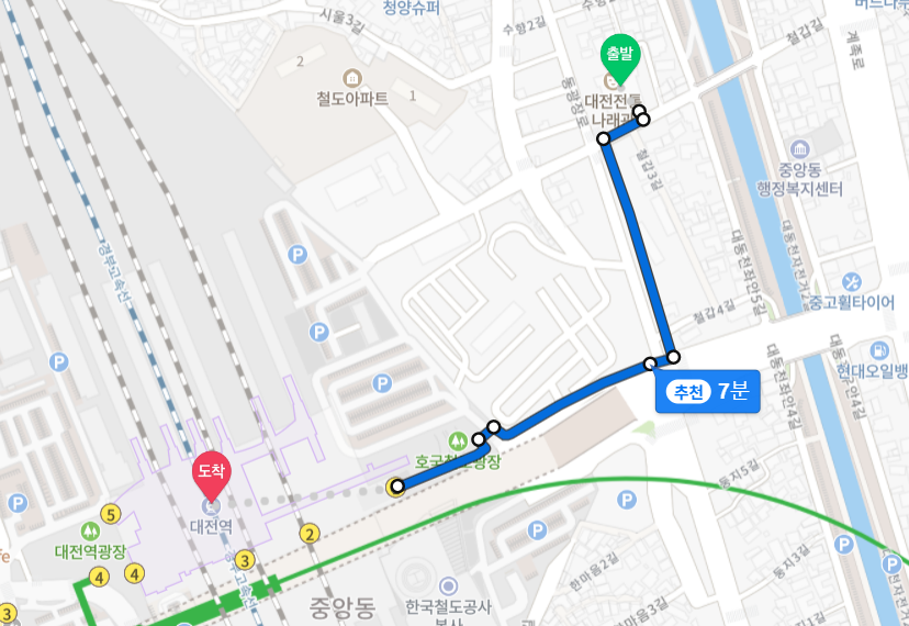  대전역 주차장 무료 가능한곳 (대전전통나래관 뒷편 천변주차)