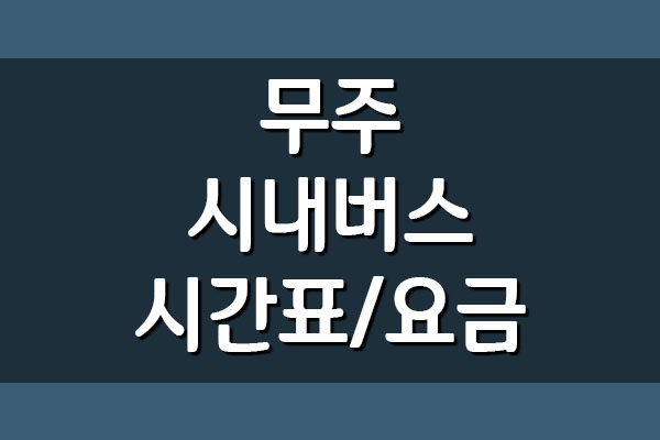  무주 시내버스 시간표 및 요금