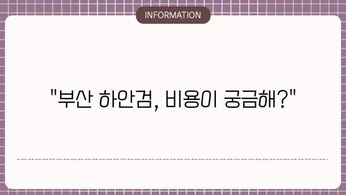 부산 하안검수술 비용: 지역별 평균 가격 정보