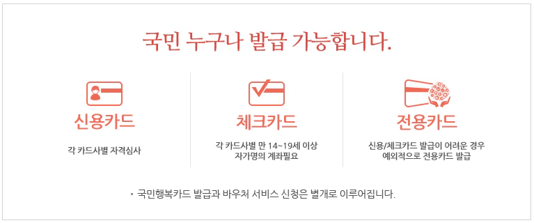 국민행복카드 발급대상
