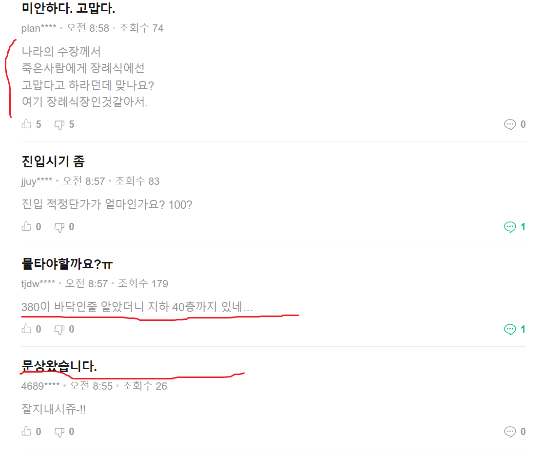 네이버 넷플릭스 주가 토론 댓글 캡쳐사진
