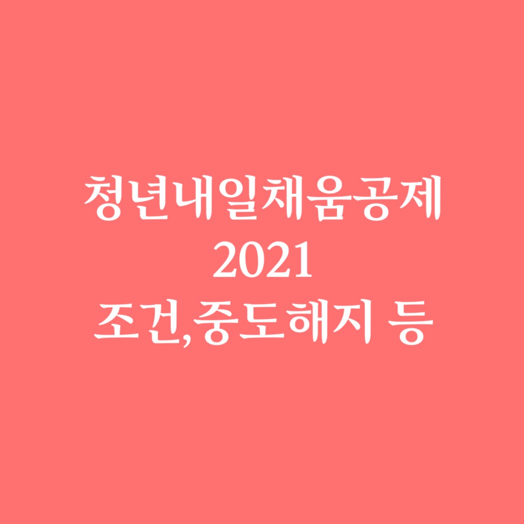  청년 내일채움공제 2021