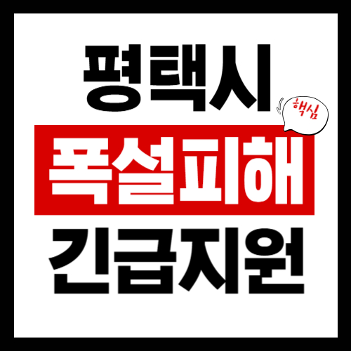 평택시 폭설피해 긴급보상지원금