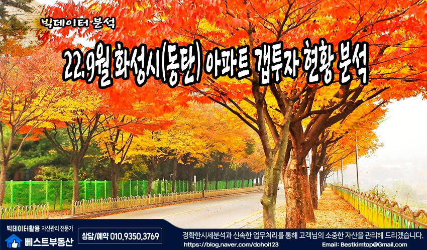  22.9월 화성시(동탄) 아파트 갭투자 현황 분석!!!