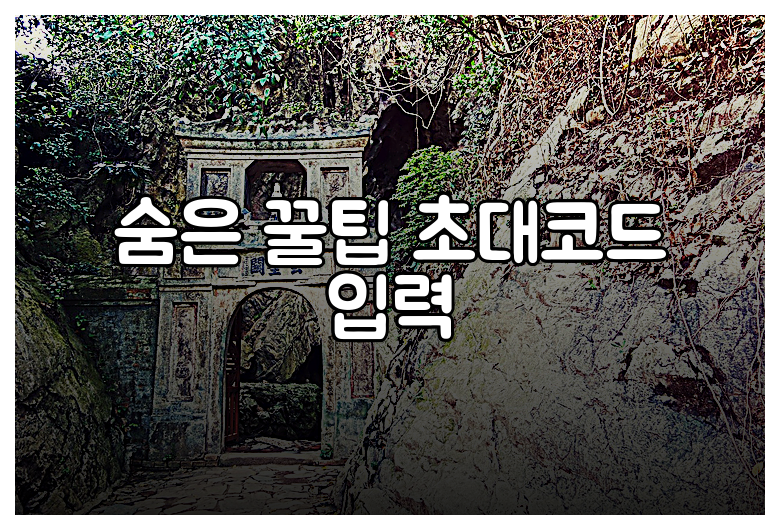 숨은 꿀팁 초대코드 입력