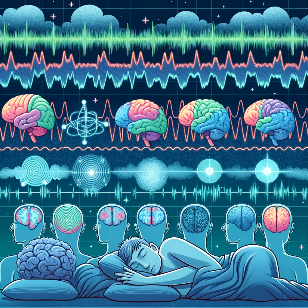 잠의 과학적인 생리적 기전을 나타내는 이미지