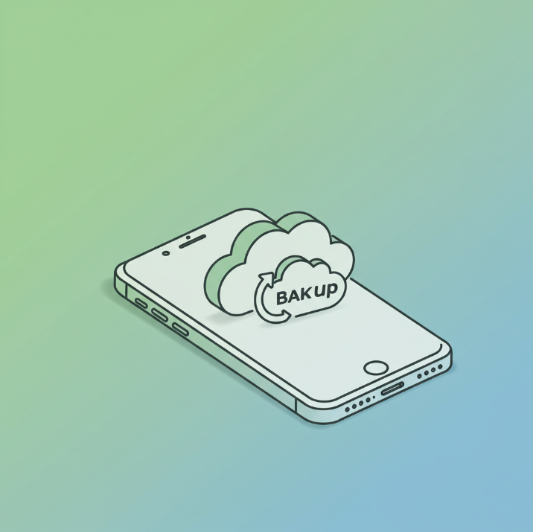 iPhone with cloud backup icon