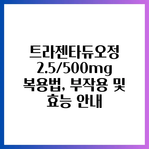 트라젠타듀오정 2.5/500mg 복용법, 부작용 및 효능 안내