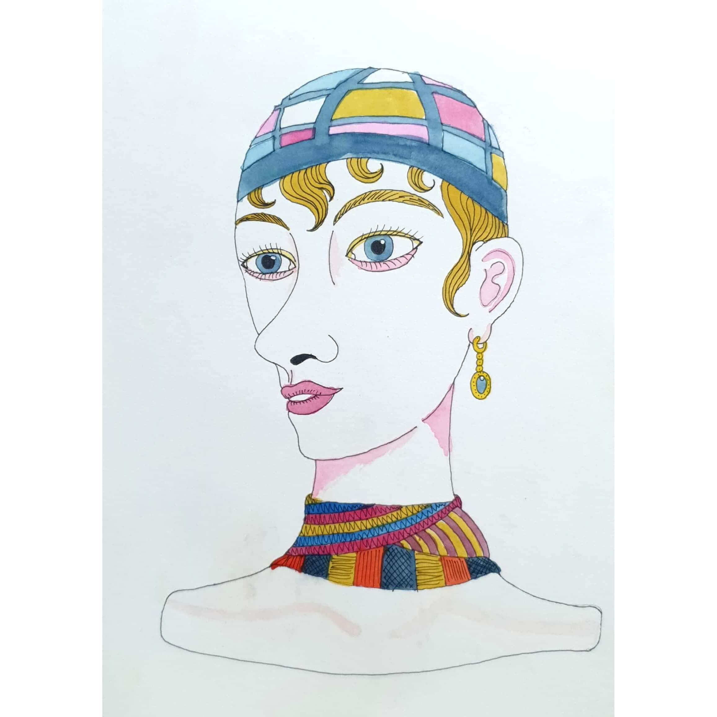  Glass Lady 유리 여인 / 일러스트 그림 드로잉 / 인물화 그리기