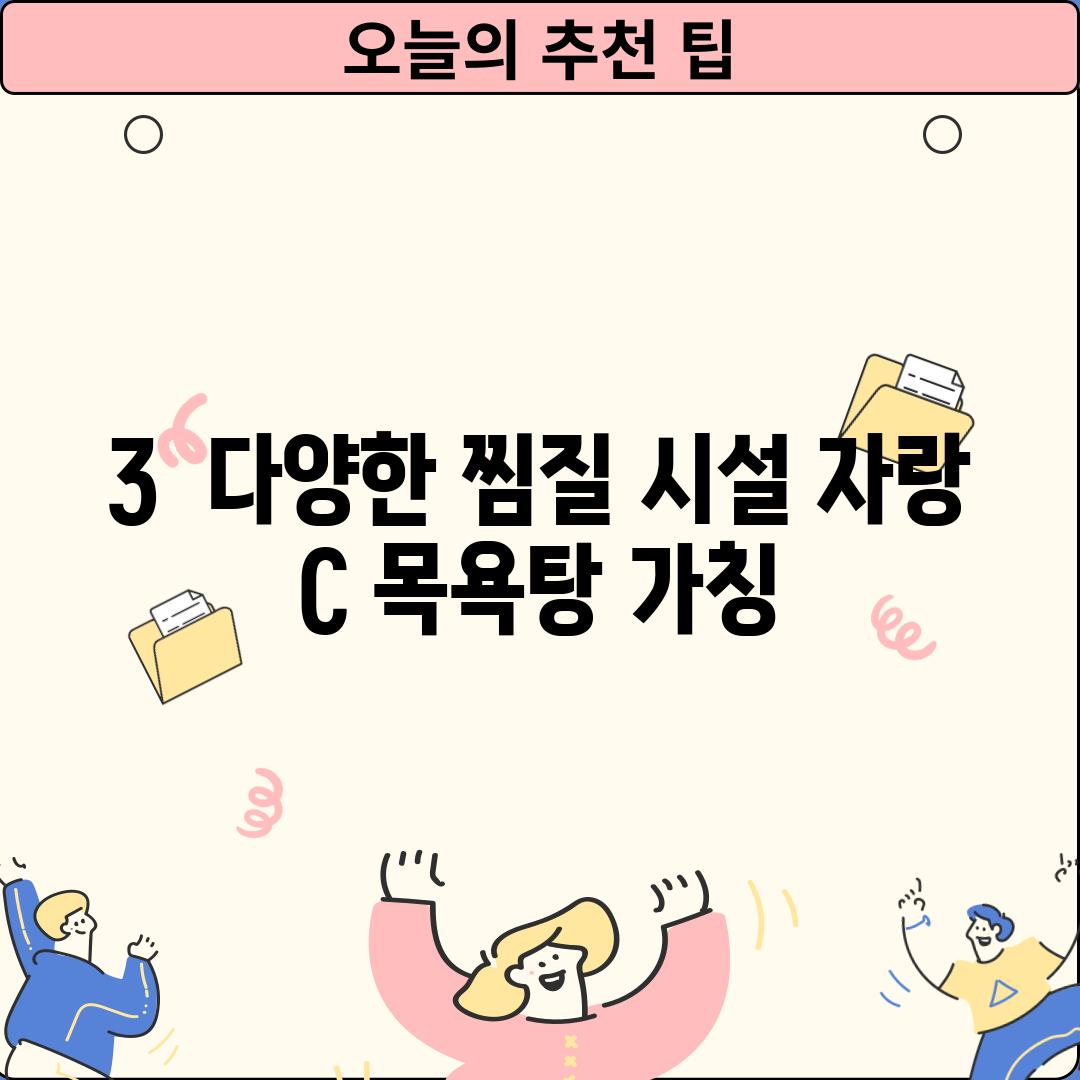 3.  다양한 찜질 시설 자랑: C 목욕탕 (가칭)