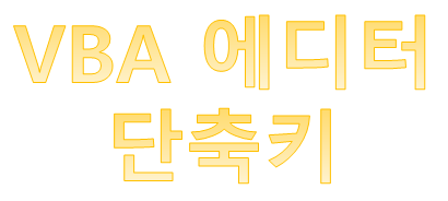  VBA 에디터에서 자주 사용하는 단축키는?