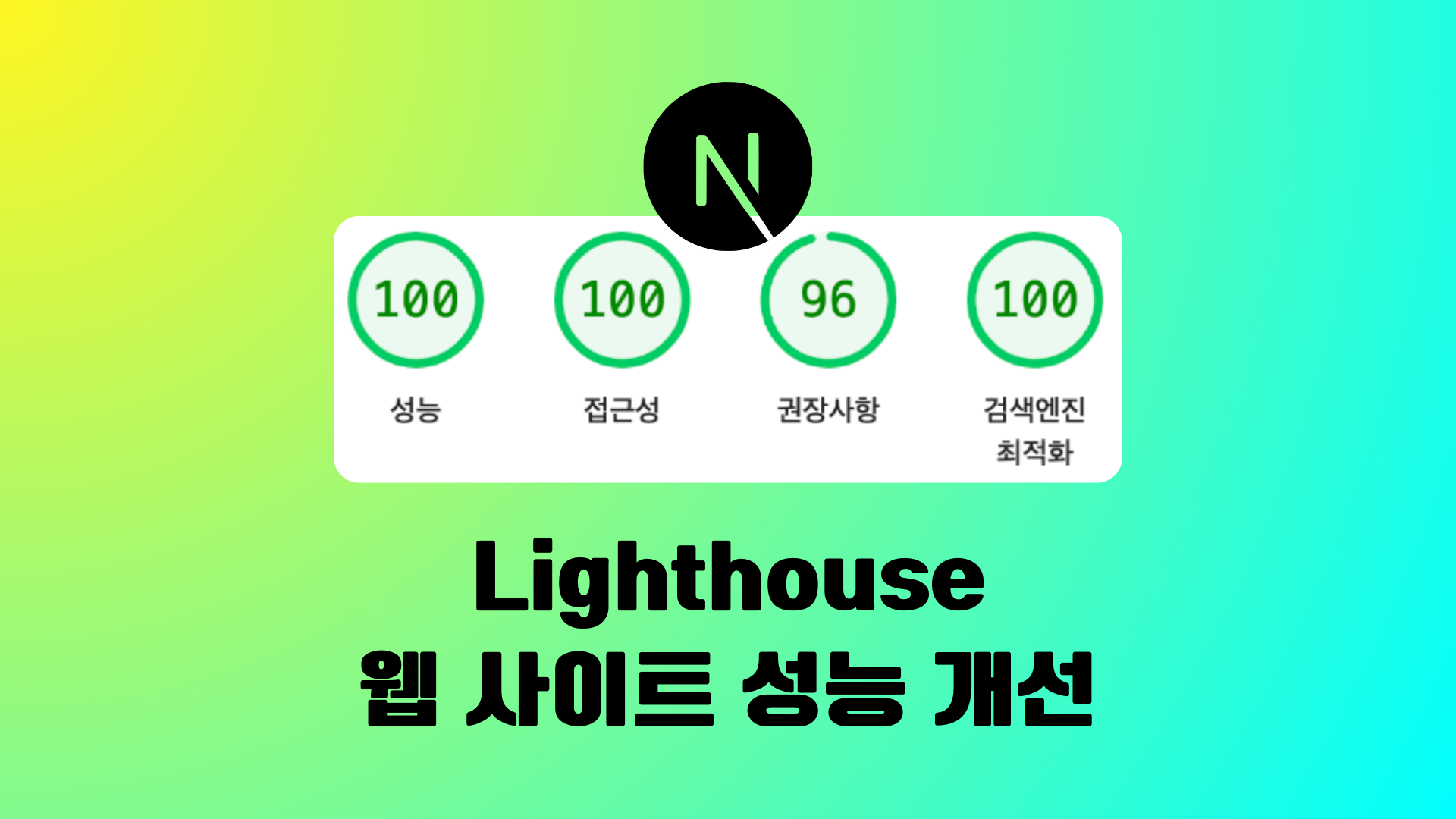 [Next.js] Lighthouse 웹 사이트 성능 개선 (100으로 만들기)