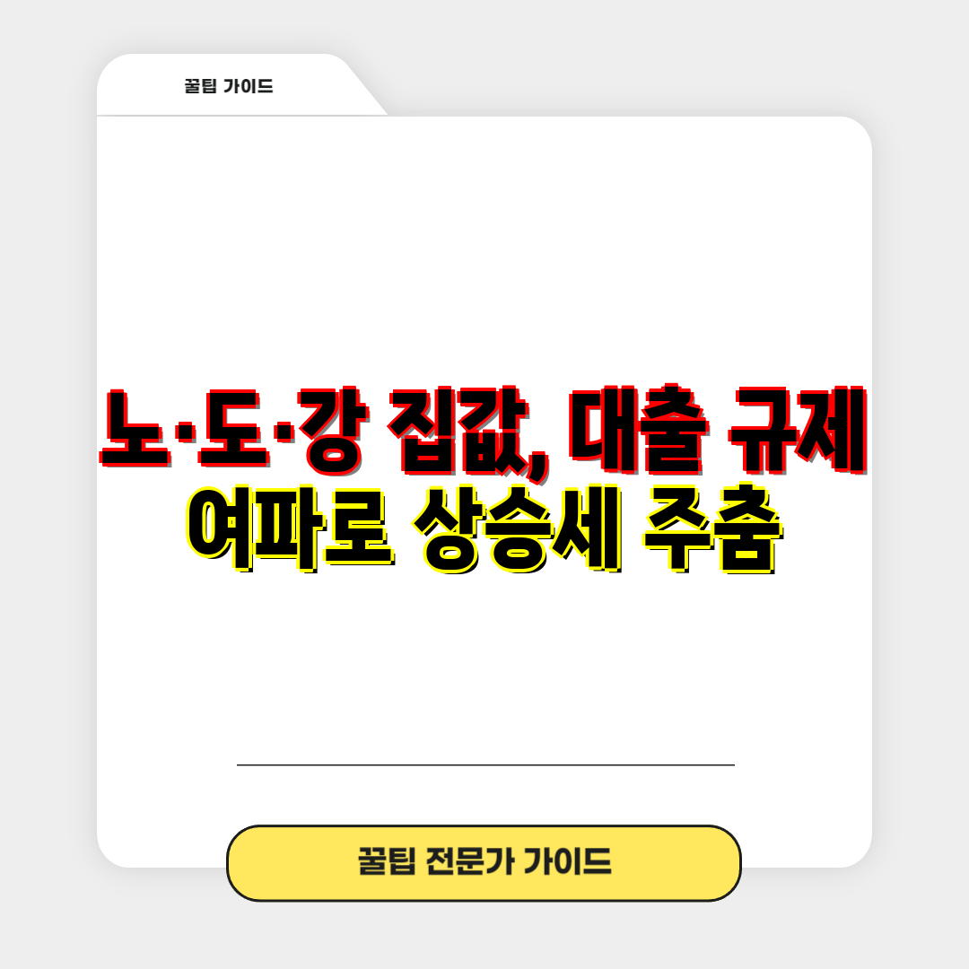 노·도·강 집값, 대출 규제 여파로 상승세 주춤