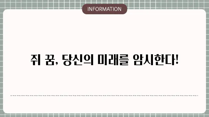 쥐를 잡는 꿈