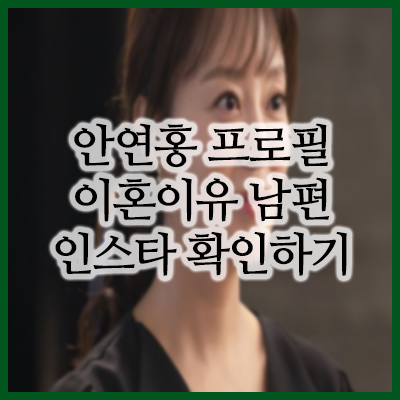  안연홍 이혼 사유 및 남편 직업 집안