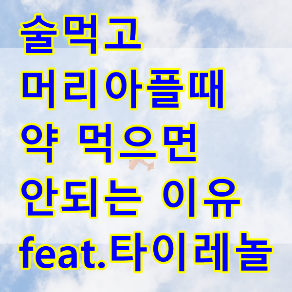  술먹고 머리아플때 약 먹으면 안되는 이유 feat.타이레놀