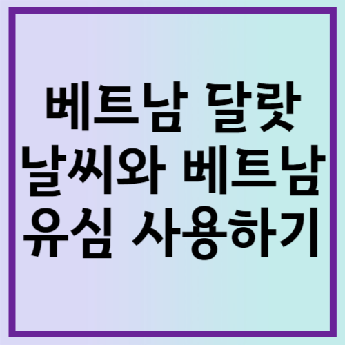 베트남 달랏 날씨와 베트남 유심 사용하기