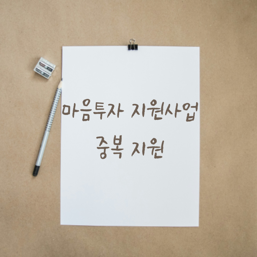 마음투자 지원사업 중복투자