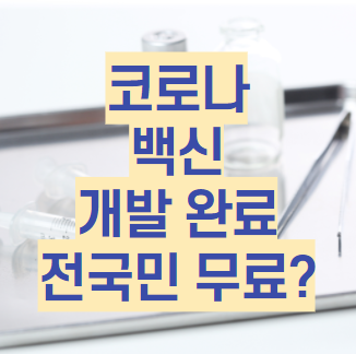  코로나 백신 전국민 무료(+부작용)
