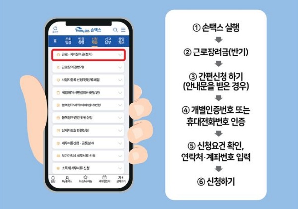 모바일 홈택스(손택스)로 신청하는 방법