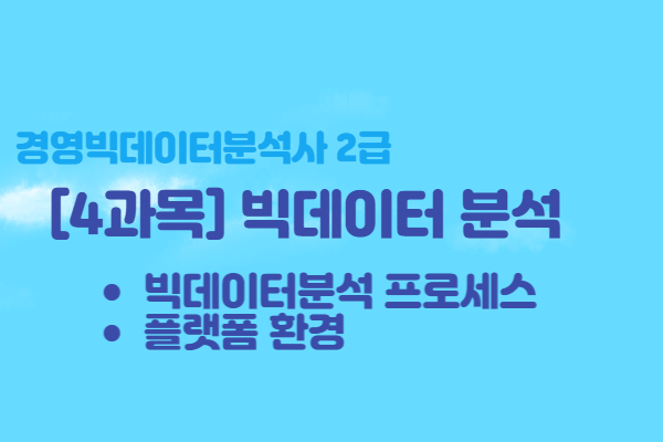  [경영빅데이터분석사 2급] 4과목 빅데이터 분석 - 빅데이터분석 프로세스 개념, 플랫폼 환경