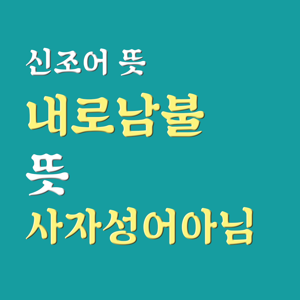  내로남불 뜻 사자성어 절대 아니랍니다!!