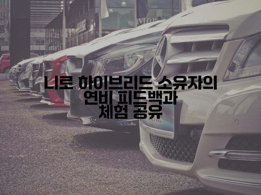 니로 하이브리드 소유자의 연비 피드백과 체험 공유