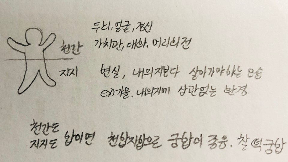  천간알기]천간이란 머리, 생각, 가치관 둥둥둥