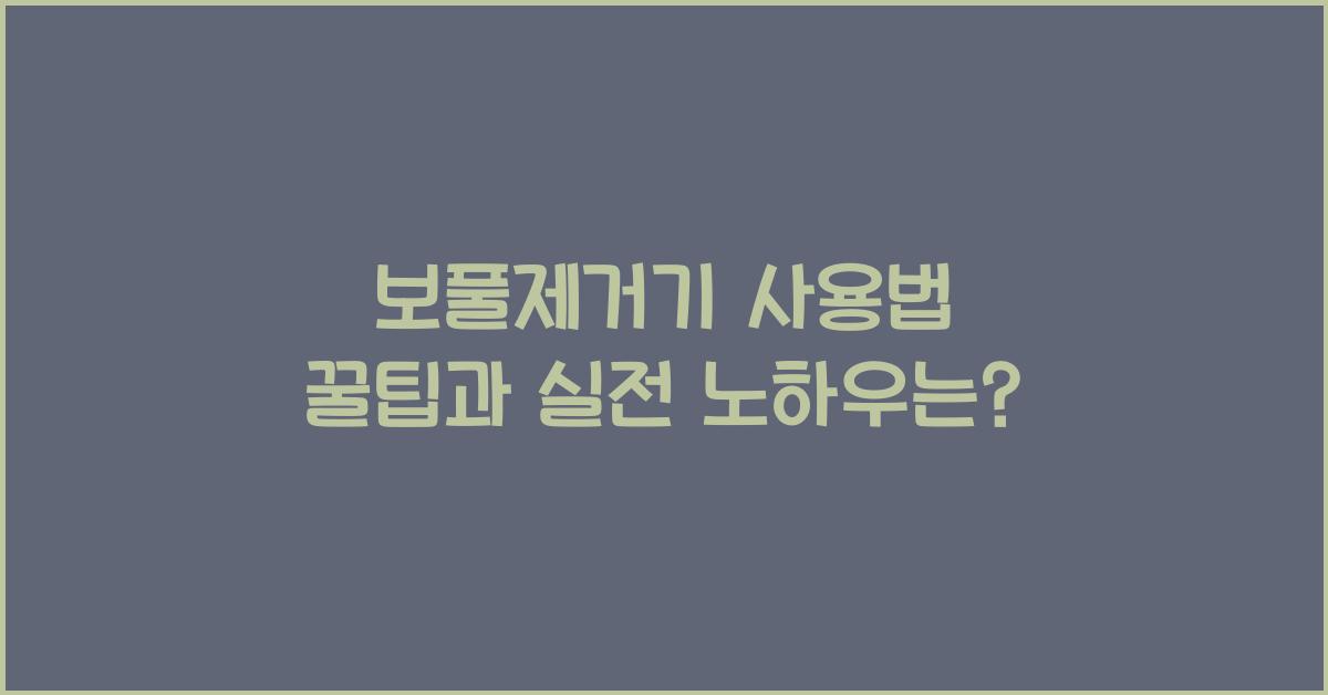 보풀제거기 사용법