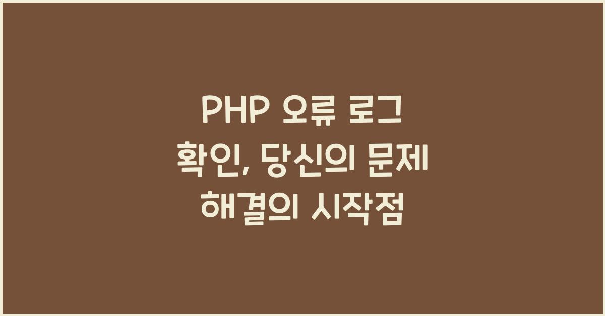 PHP 오류 로그 확인