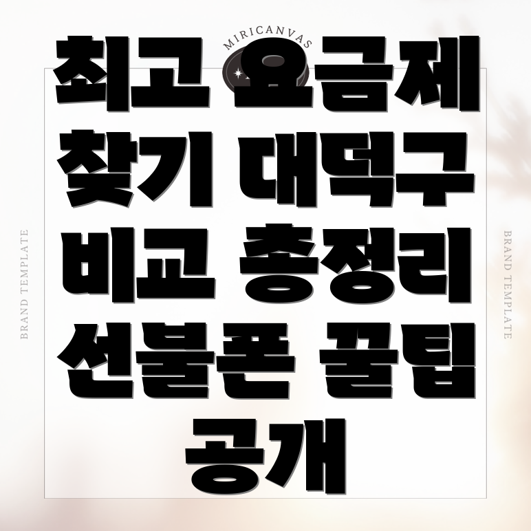 대전 선불폰 요금제
