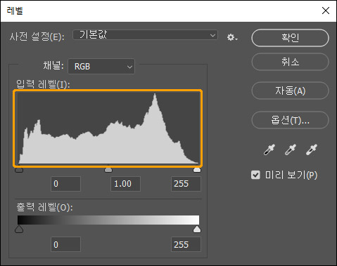 실제의 히스토그램