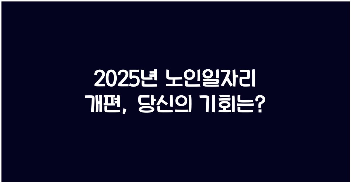 2025년 노인일자리