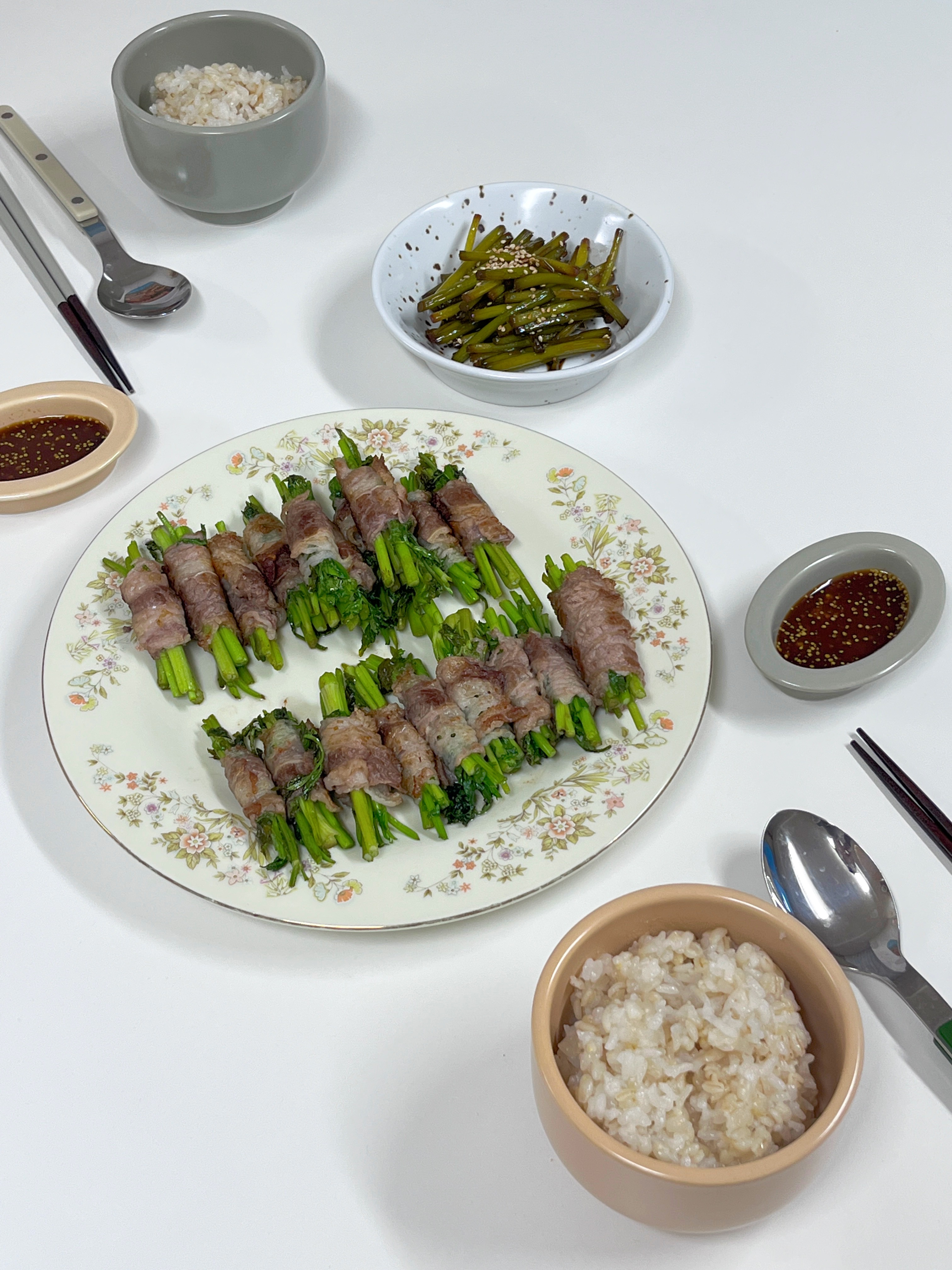 완성된 우삼겹 말이