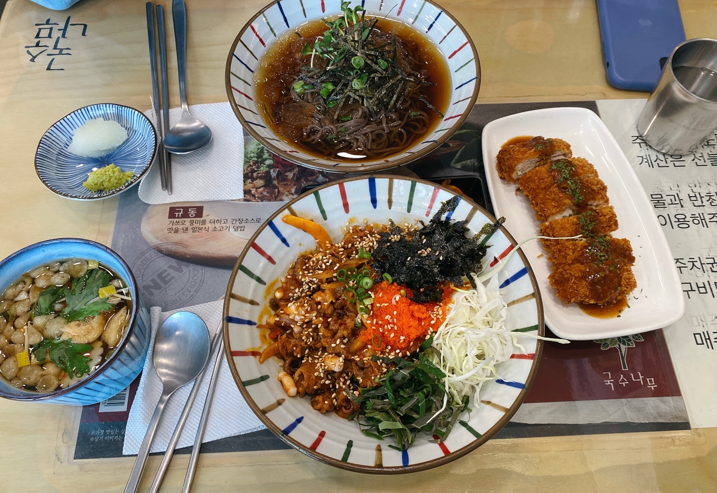  국수나무 소담점 소치정식&힘찬정식 솔찍리뷰/ 냉모밀,치즈돈가스,덮밥,우동까지 메뉴추천