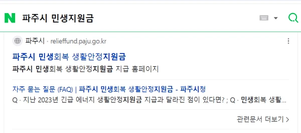 지자체이름-민생지원금-검색