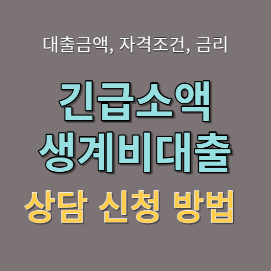 긴급 소액생계비대출 신청방법