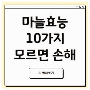 마늘 효능10가지 이런 효과까지 있다고???