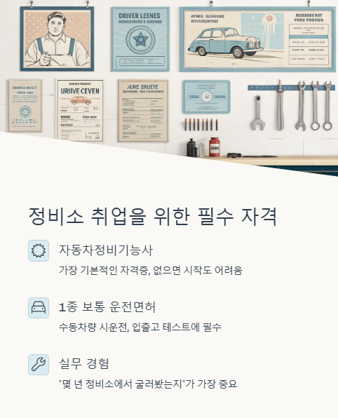 정비소 취업을 위한 필수 자격