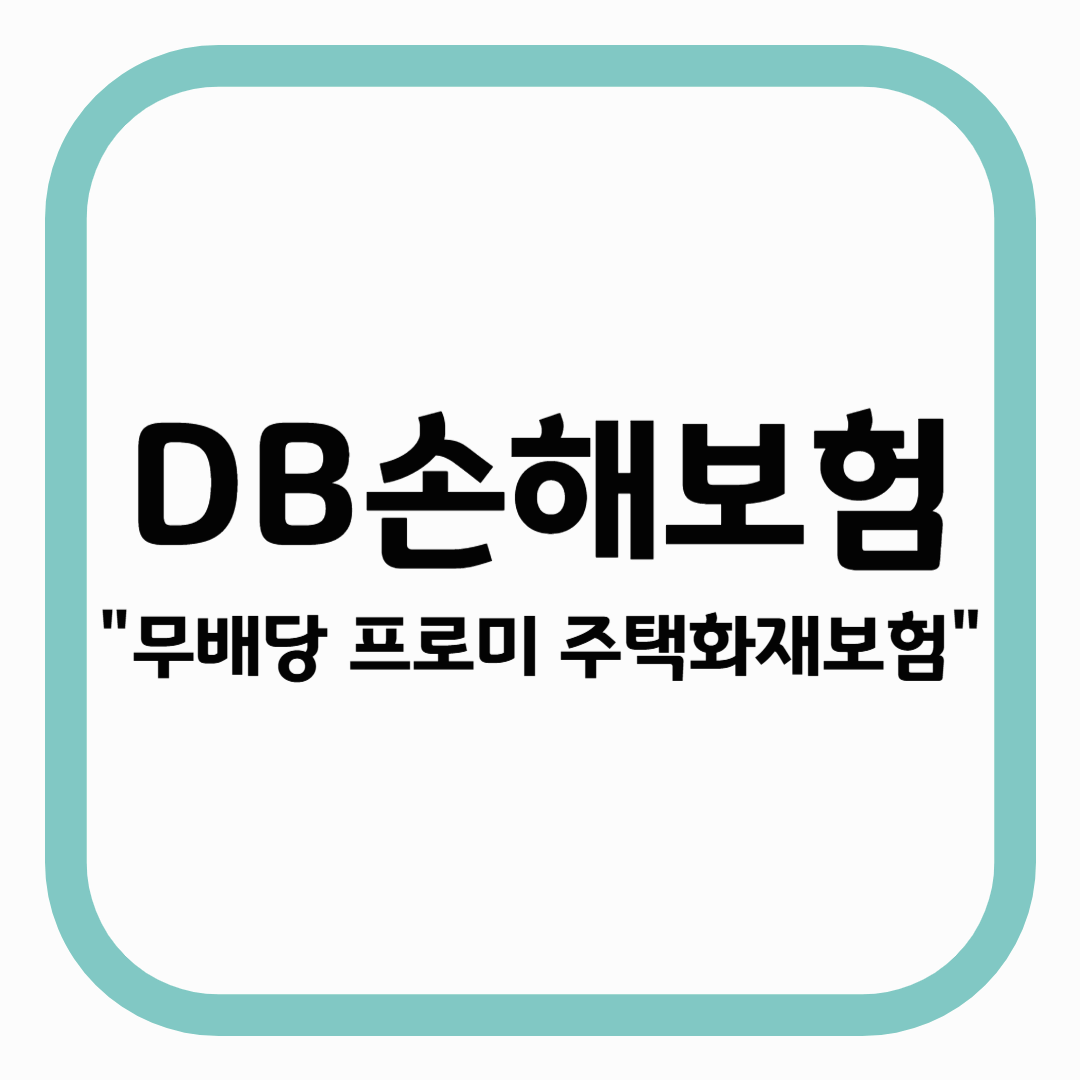 DB손해보험 &quot;무배당 프로미 주택화재보험&quot;