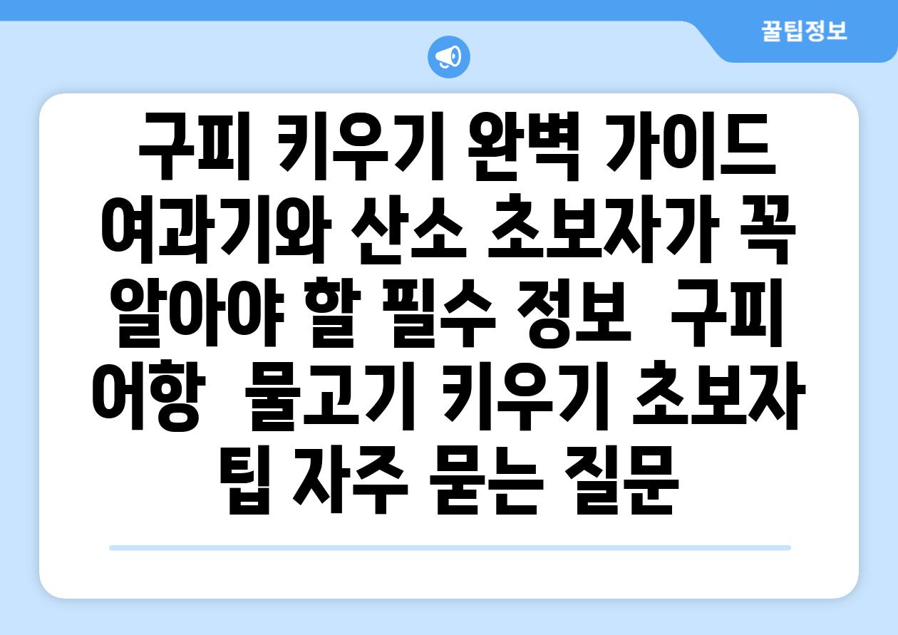 ## 구피 키우기 완벽 가이드| 여과기와 산소, 초보자가 꼭 알아야 할 필수 정보 | 구피, 어항,  물고기 키우기, 초보자 팁