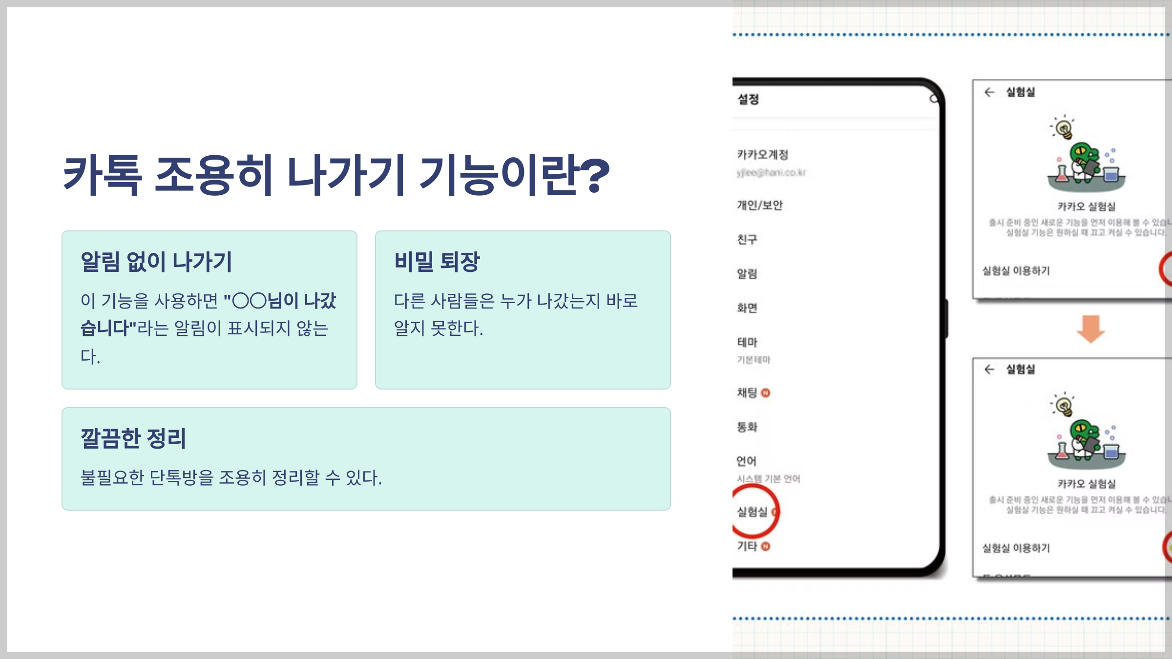 카톡 조용히 나가기 기능이란?