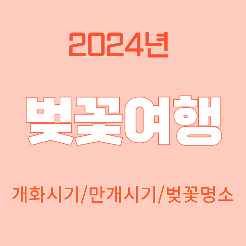 2024 벚꽃 개화시기&#44; 벚꽃축제